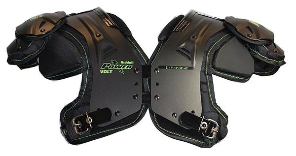 Riddell Youth Power Volt Shoulder Pads with Back Plate